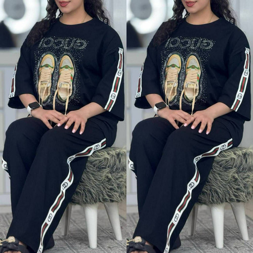 ست تیشرت شلوار کتونی پنبه گلکسی با کیفیت عالی✨😍کد 7632نفیس