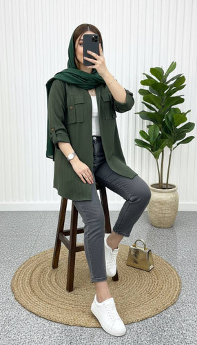 مانتو جیب صلیبی جنس عالی و با کیفیت 😍✨کد 100415اسدی